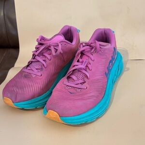 Hoka Women Rincon 3 running shoes in the Phlox Pink and Atlantis color sz 10.5b